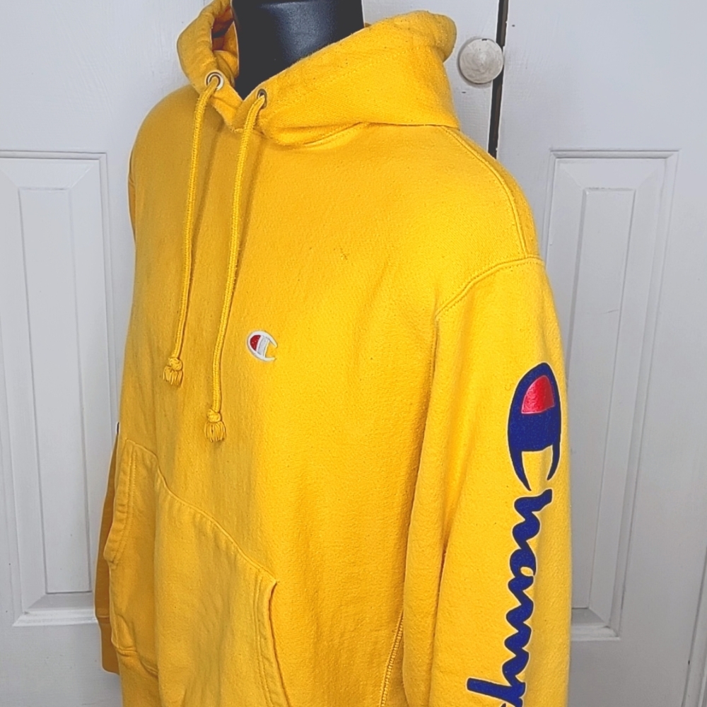 Champion Reverse Weave Flock Script Sleeve Hoodie… - image 3
